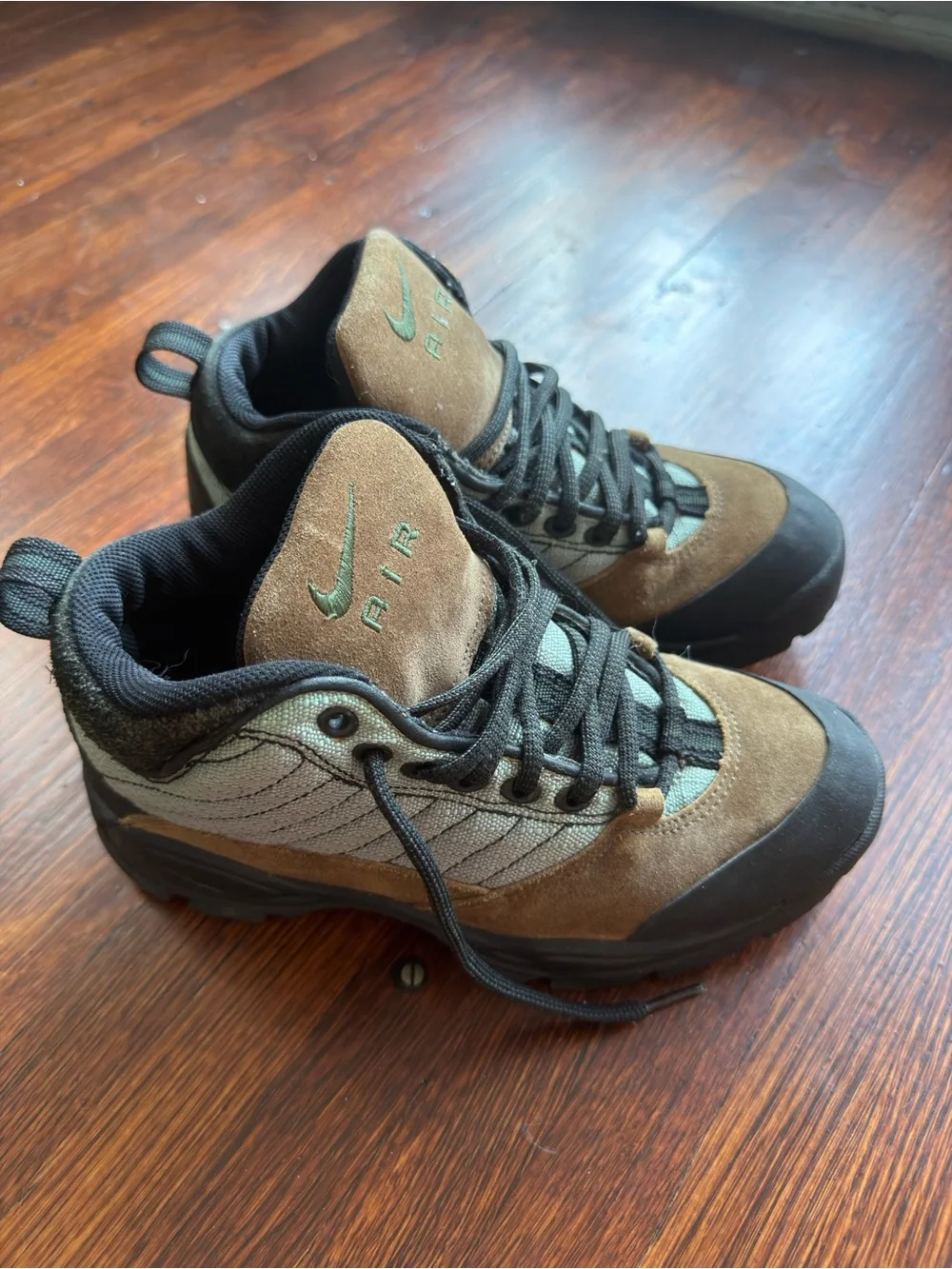 Nike Air Brown and Black Suede Sneaker Boots